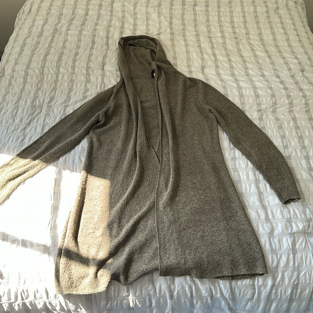 Eileen Fisher Silk & Nylon Hooded Cardigan